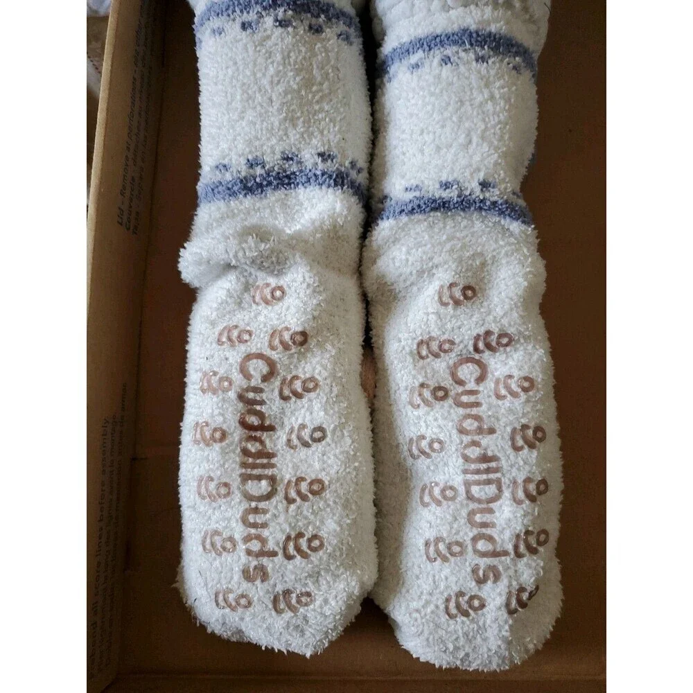 Cuddl Duds Sherpa Lined Critter Socks, Womens Size 4-10 Unicorn White‎